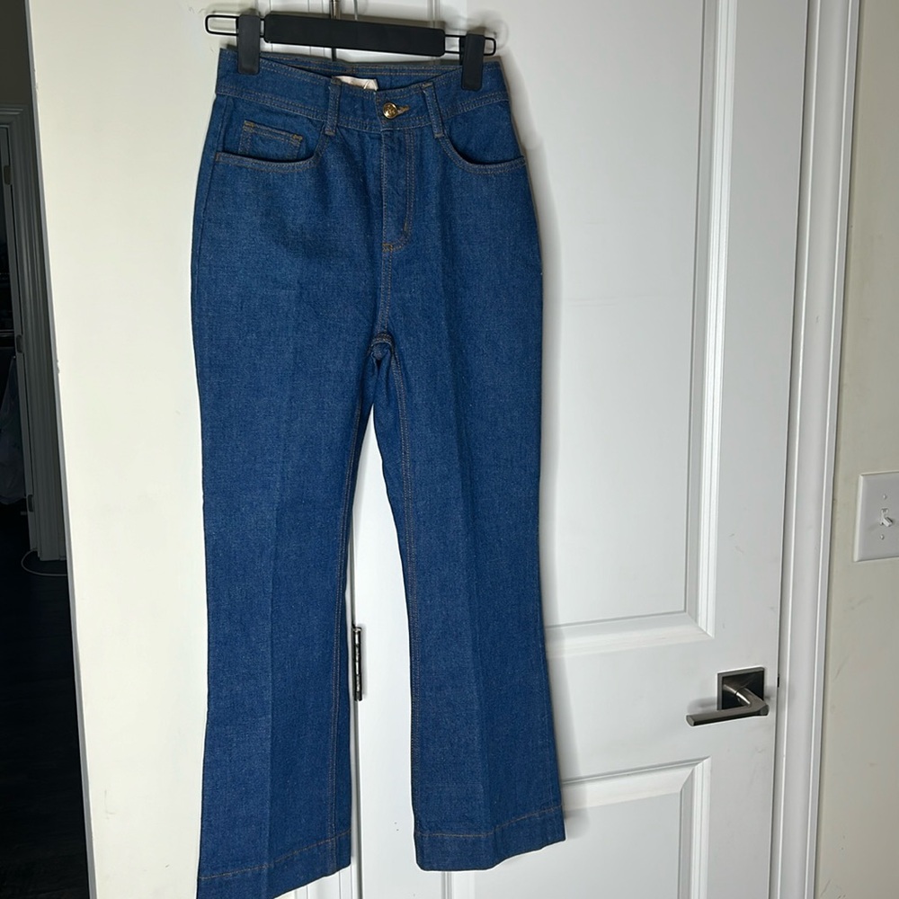 NWT Tory Burch 5 Pocket Flare Leg Jeans Size 24 Waist